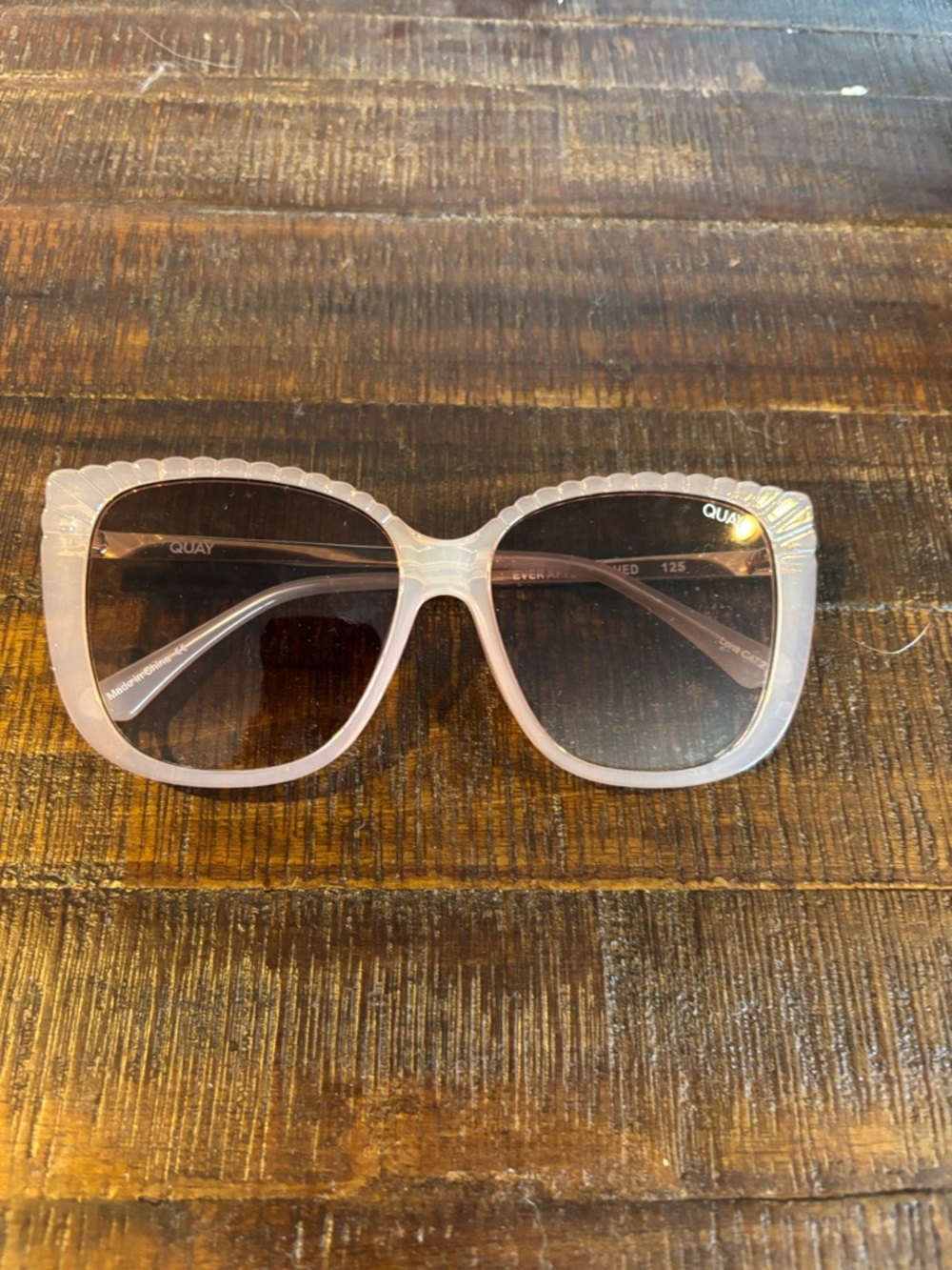 Quay Australia Light Pink Oversized Square Sunglasses
